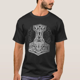 Camiseta Valhalla Wolf Mask Odin Hammer Norse Executa Vikin