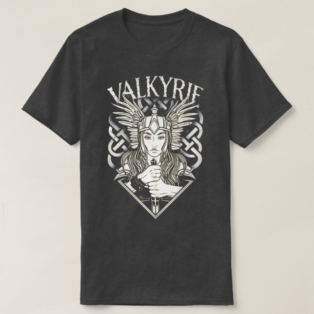 Camiseta Valkyrie Valhalla Mythology Norse Nordic Viking Sh (Frente do Design)
