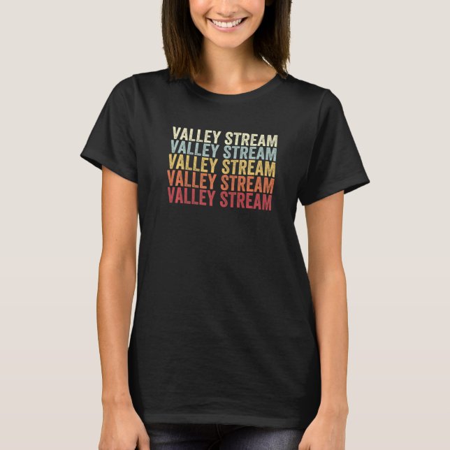 Camiseta Valley Stream Nova York Valley Stream NY Retro Vin (Frente)