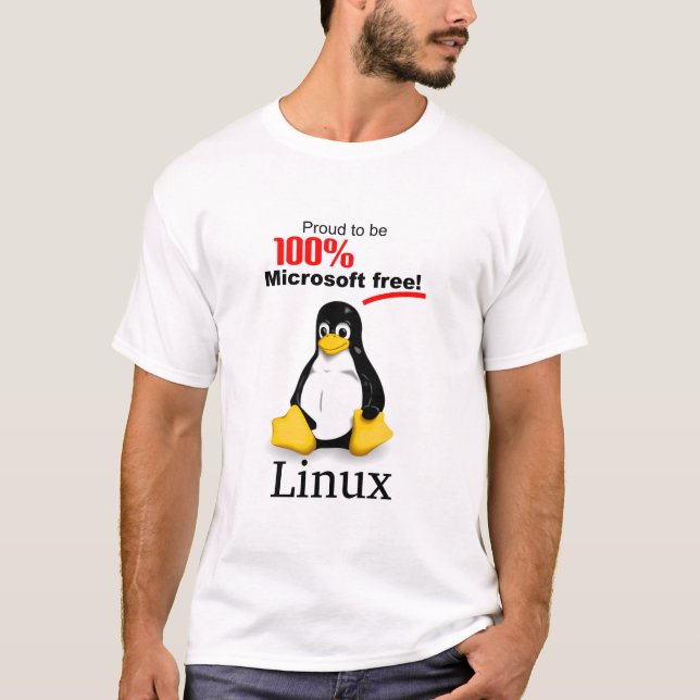 Camiseta Valor Masculina Linux - Livre para Micros (Frente)