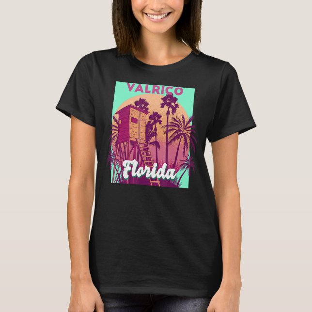 Camiseta Valrico FL Flórida: praia retrógrada da cena do oc (Frente)