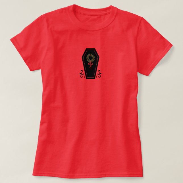 Camiseta Vamire Holiday Coffin (Frente do Design)