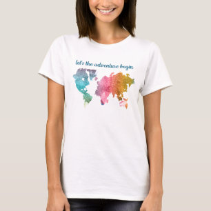 Camiseta Vamos A Aventura Começa A Colorir Mundo Geométrico