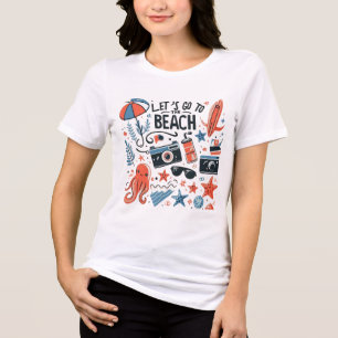 Camiseta Vamos à Praia Diversão Aventura de Verão