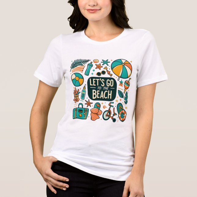Camiseta Vamos à Praia Diversão de Verão (Frente)