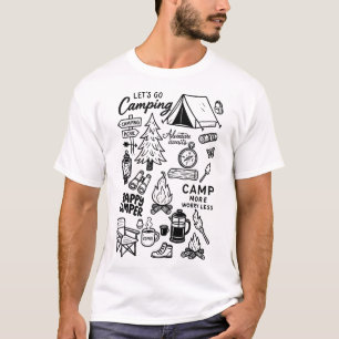 Camiseta Vamos Acampar Amante Da Natureza Aventura Fogueira