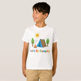 Camiseta Vamos Acampar Arte de Tenda de Lápis para Crianças
