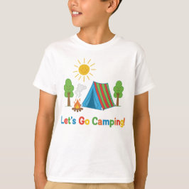 Camiseta Vamos Acampar Arte de Tenda de Lápis para Crianças