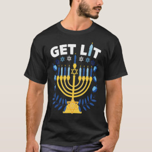 Camiseta vamos acender menorah feio hanukkah chanukkah chri