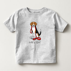 Camiseta Vamos! (andar) Cão de Beagle (triz cor 3)