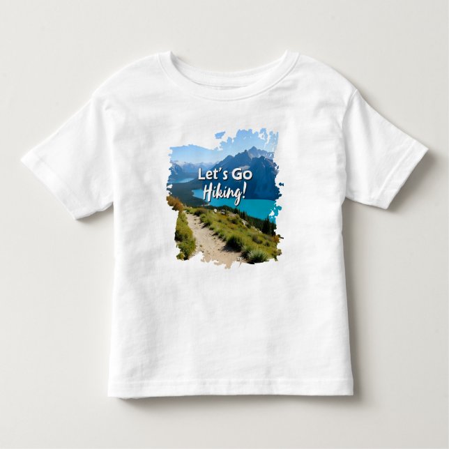 Camiseta Vamos andar de caminhada no lago da montanha (Frente)