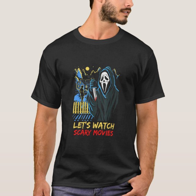 Camiseta Vamos Assista Filmes Assustadores Gritar Horror Ro (Frente)
