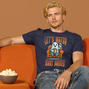 Camiseta Vamos assistir filmes assustadores fantasmas fanta