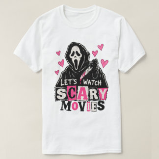 Camiseta Vamos assistir filmes de terror – Pink Vintage Hor