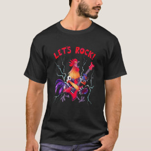 Camiseta Vamos Balançar o Galo Tocando Música de Guitarra H
