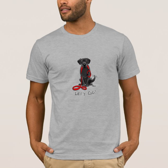 Camiseta Vamos! Black Labrador Retriever - Cachorro Bonito (Frente)
