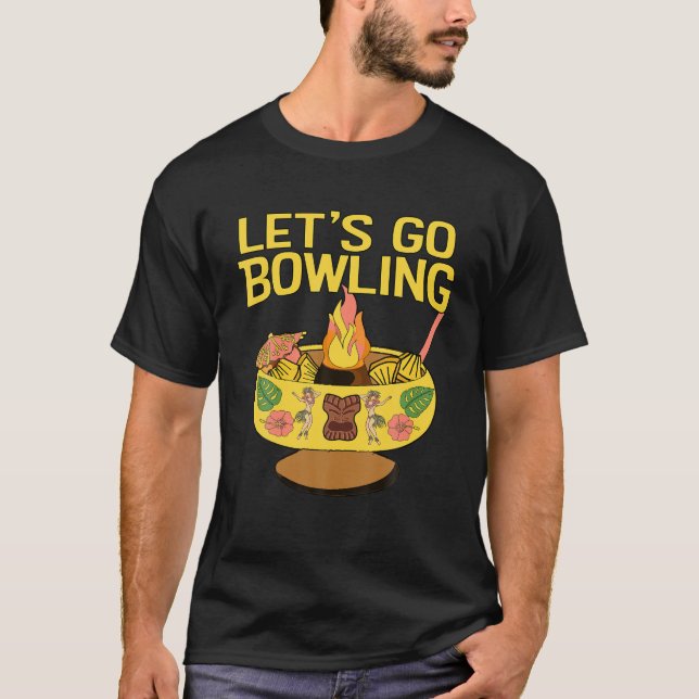 Camiseta Vamos Boliche Scorpion Bowl Beber Tiki Engraçado P (Frente)