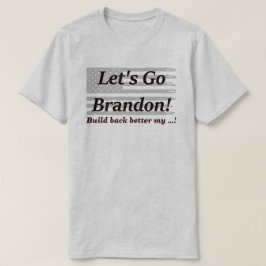 Camiseta Vamos Brandon Cinza Sinalizador dos EUA Construir
