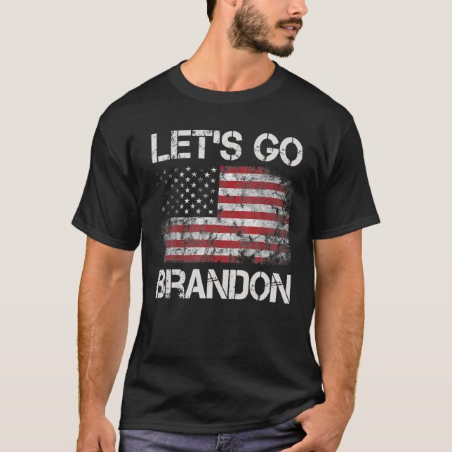 Camiseta Vamos Brandon Conservador US Flag. (Frente)