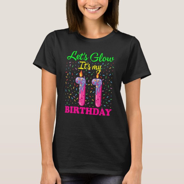 Camiseta Vamos Brilhante É o meu 11 Bday-Bday-Fofo-Doce (Frente)