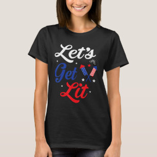 Camiseta Vamos Cair No Dia 4 De Julho Fogos De Artifício Pa