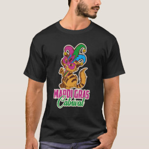 Camiseta Vamos carnaval de Mardi gras máscara de gato do ca
