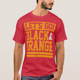 Camiseta Vamos Colores de Equipe Laranja Negra Dia do Jogo