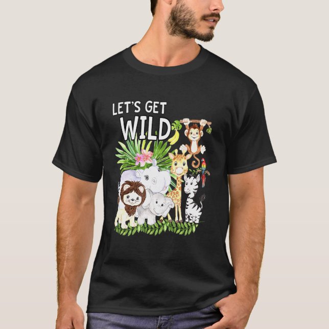 Camiseta Vamos Começar Uma Festa Safari De Animais Selvagen (Frente)