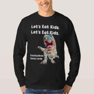 Camiseta Vamos Comer Crianças Pontuação Salva Vidas Gramáti