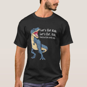 Camiseta Vamos Comer Crianças Pontuação Salva Vidas Gramáti