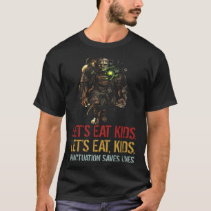 Camiseta Vamos Comer Crianças Pontuação Salva Vidas Hallowe