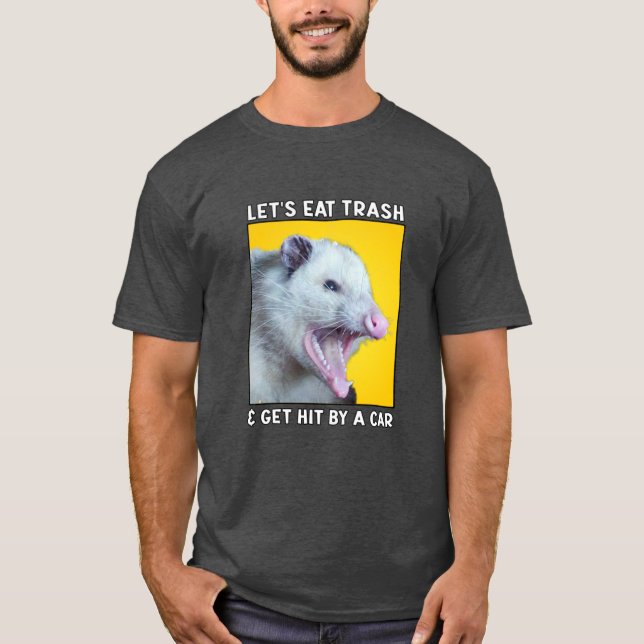Camiseta Vamos Comer lixo e ser atropelados por um carro qu (Frente)