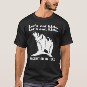 Camiseta Vamos Comer Pontuação para Crianças Cuja Gramática
