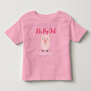 Camiseta Vamos comer porco Fazendas Animais Meninas Persona