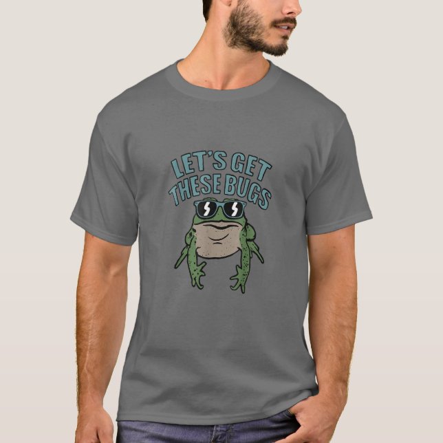 Camiseta Vamos Consegue Esses Insetos, Sapo Engraçado Com Ó (Frente)
