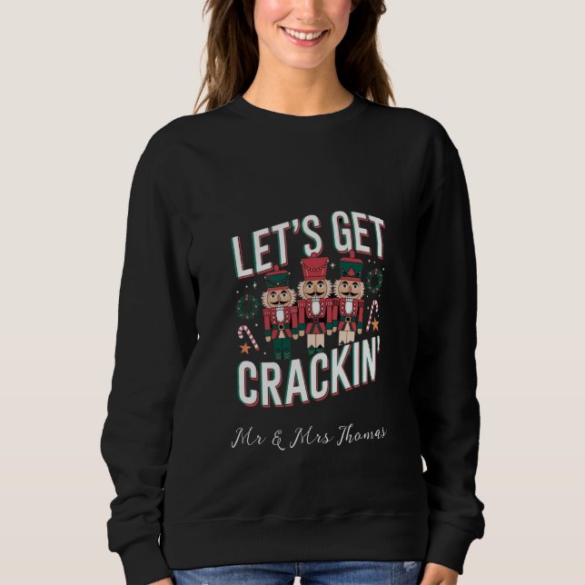 Camiseta Vamos Crackin Este Natal Engraçado Retro Nut (Frente)