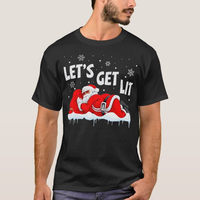 Camiseta Vamos De Natal Ficam Papais noeis De Seta Xmas Beb (Frente)