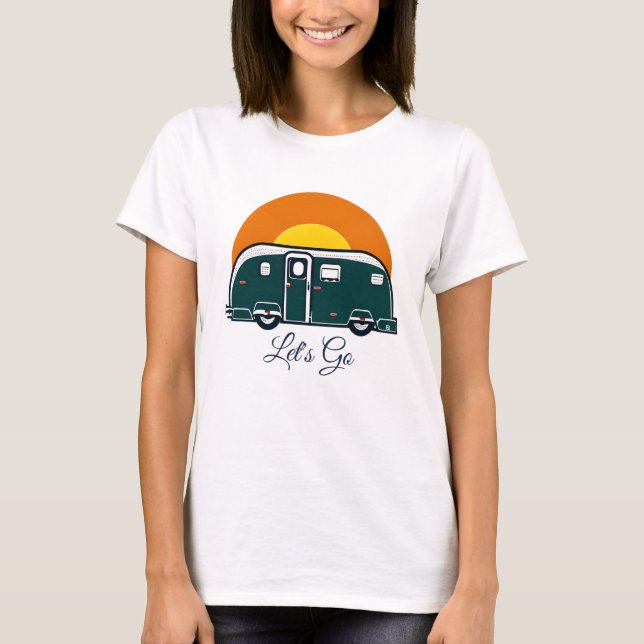 Camiseta Vamos! Diversão Vintage Camper RV (Frente)