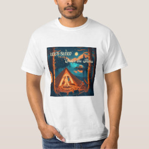 Camiseta Vamos Dormir sob as Estrelas   Arte de Acampamento