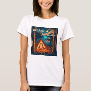 Camiseta Vamos Dormir Sob as Estrelas   Arte de Acampamento