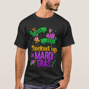 Camiseta Vamos É Bloqueado Mardi Gras Flamingo Bird Men