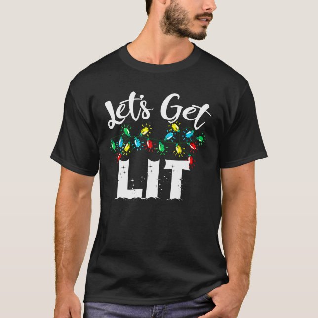 Camiseta Vamos Engraçado De Natal Tire Bebendo De Tons (Frente)