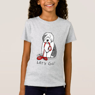 Camiseta Vamos Engraçado Vai! Sheepdog Inglês (Cinza 1)