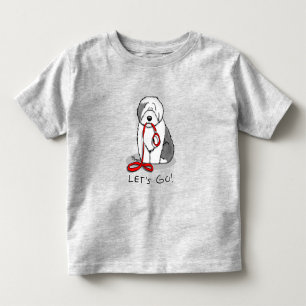 Camiseta Vamos Engraçado Vai! Sheepdog Inglês (Cinza 1)