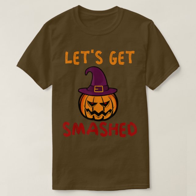 Camiseta Vamos Esmagado Pumpkin Lanterna Bruxa Hallow (Frente do Design)