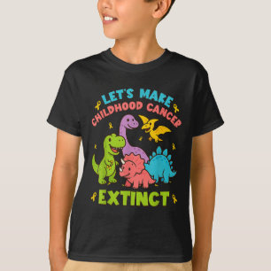 Camiseta Vamos Faz Cancer De Infância Vestir Dinossauros Ex