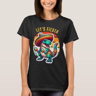 Camiseta Vamos Festa Mexicana Dino Trex Cinco De Mayo Crian