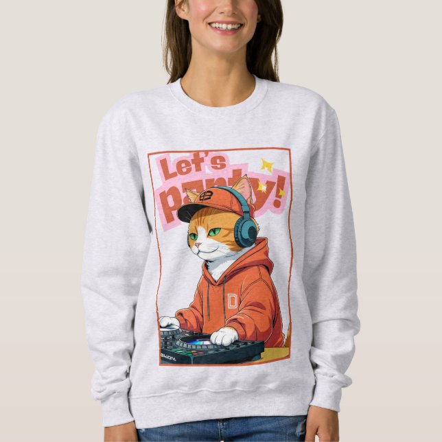 Camiseta Vamos Festejar Com Gato Laranja (Frente)