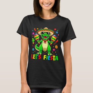 Camiseta Vamos festejar dinossauro cinco de maio meninos cr