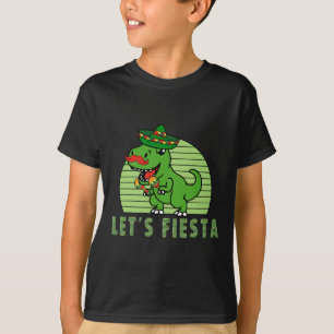 Camiseta Vamos Festejar Dinossauro Mexicano Trex Cinco De M
